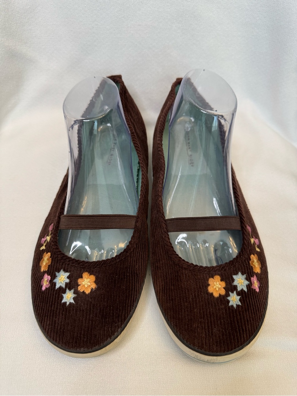 Vintage Lower East Side Corduroy Floral Embroidered Mary Jane Flats 11